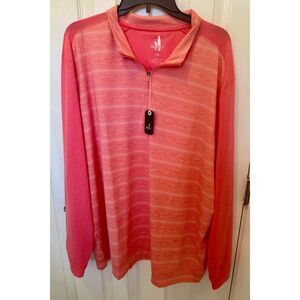 NWT Johnnie-O Quarter Zip Golf Pullover Long Sleeves Peach Color Men's XXL
